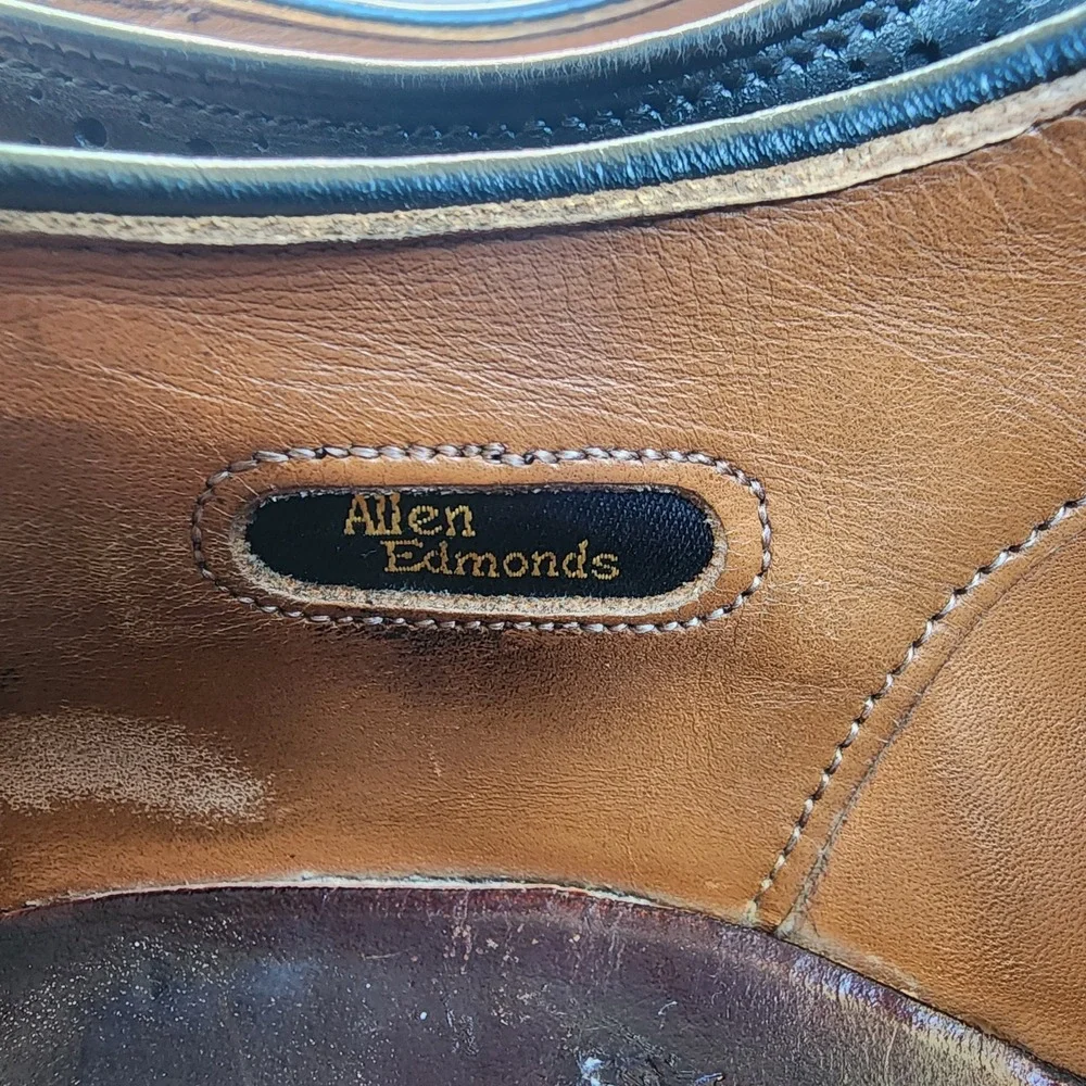 Allen Edmonds Fairhaven Mens Wingtip Black Leather Shoes Sz 7.5 D - Preppy Ivy